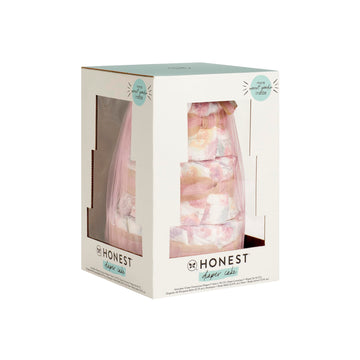 The Honest Company Diaper Cake | Clean Conscious Diapers, Baby Personal Care, Plant-Based Wipes | Rose Blossom | Regular, Size 1