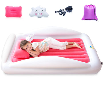 Sleepah Inflatable Toddler Travel Bed Portable Kids Air Mattress Set W Safety Bed Rail Guards For Kids & Toddlers - Set Includes