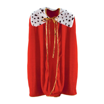 Beistle Child Size Red King Queen Robe, Fantasy Prince Princess Medieval Halloween Costume Cape Mardi Gras Accessory, 33'