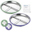 Bakpoco Stainless Steel Toddler Plate With Suction, 9    Divided Plates With Removable Silicone Sleeves For Baby, Non Toxic & Bp