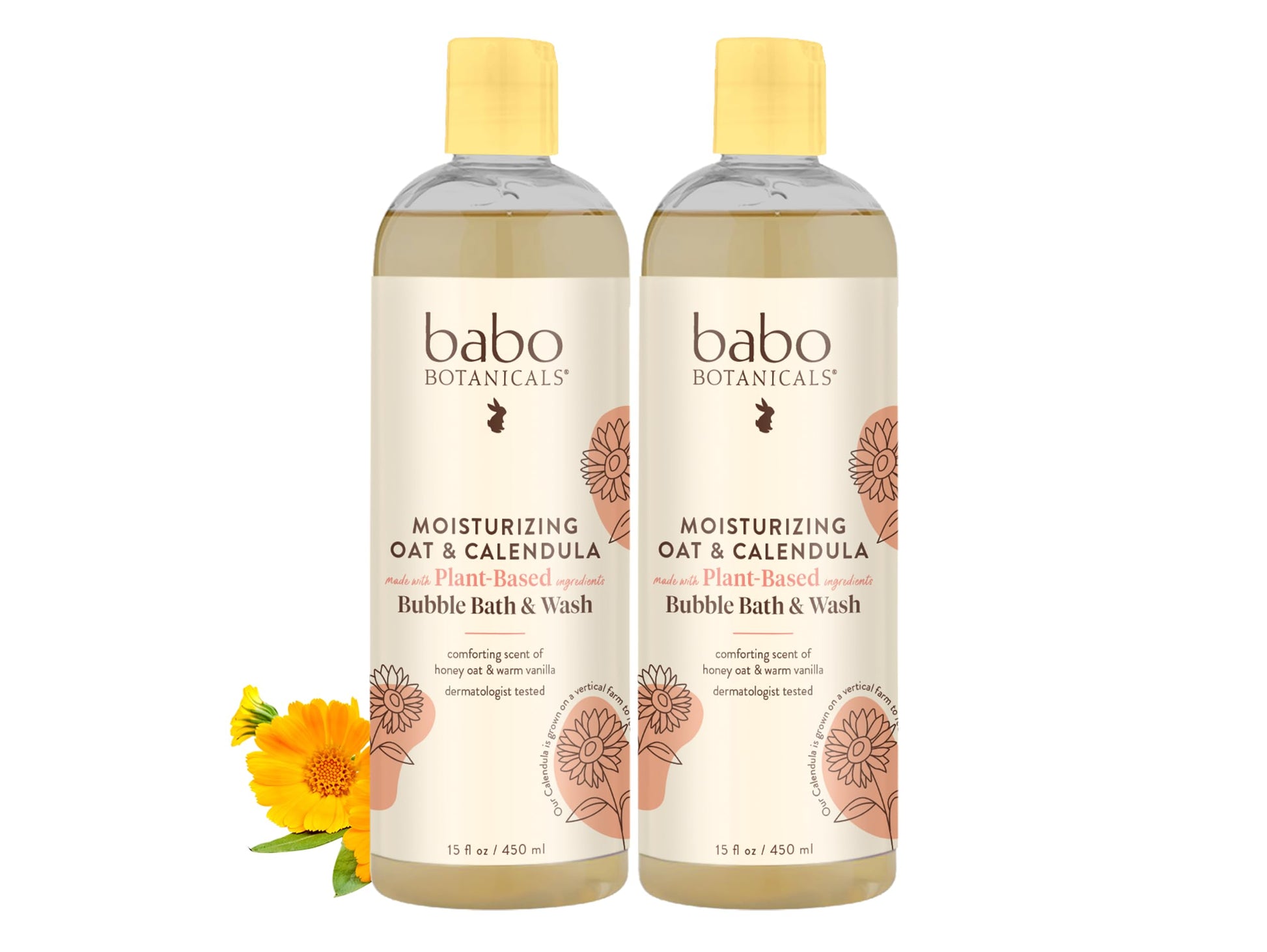 Babo Botanicals Moisturizing Plant-Based 2-In-1 Bubble Bath & Wash - With Organic Calendula & Natural Oat Milk - For Babies, Kid