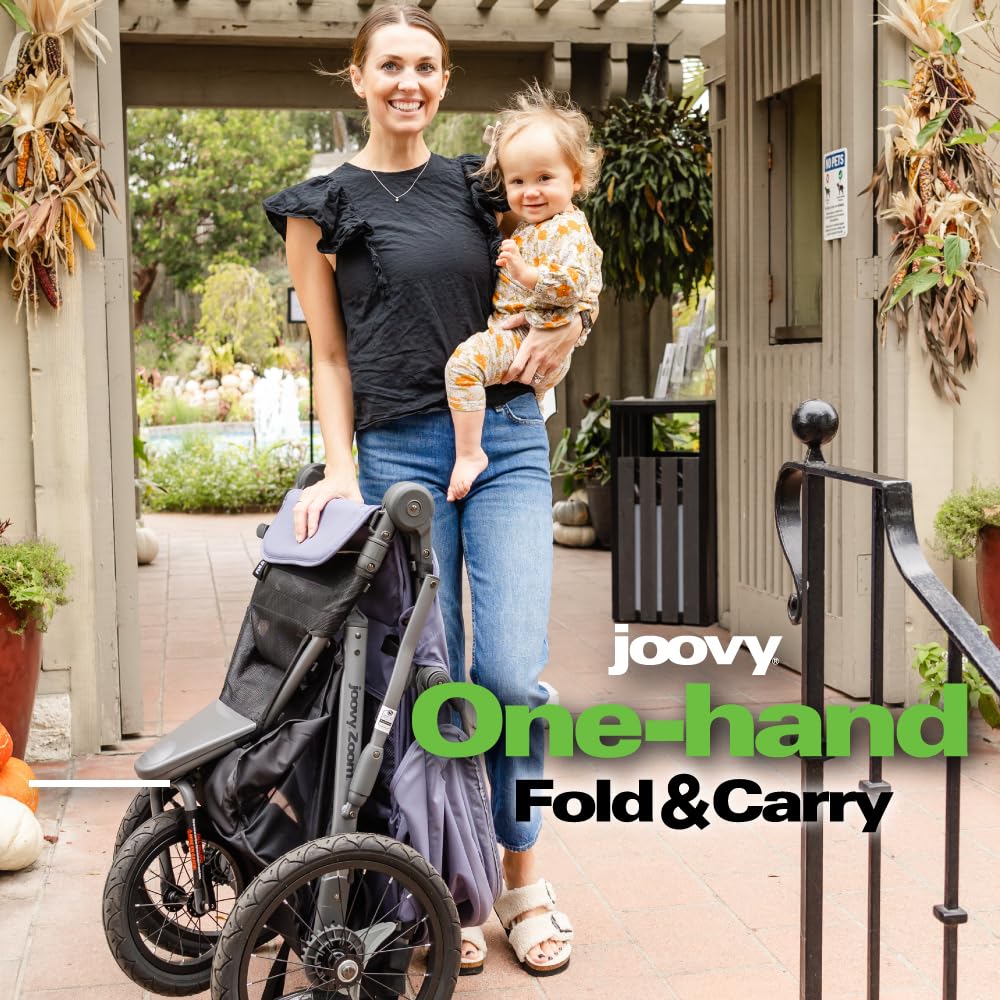 Joovy Zoom Lightweight Jogging Stroller Featuring High Child Seat, Shock-Absorbing Suspension, Extra-Large Air-Filled Tires, Par