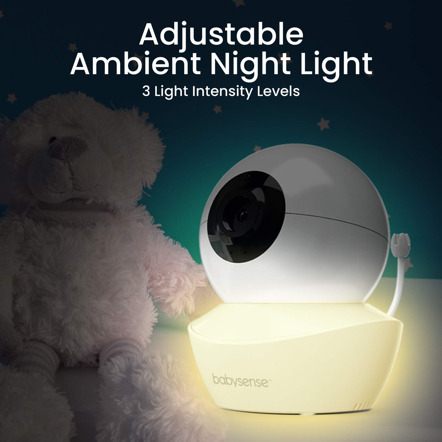 Babysense 5' Hd Split-Screen Baby Monitor, Video Baby Monitor With 2 Cameras And Audio, Night Light, 960Ft Range, Two-Way Audio