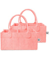 Mr. Pen- Baby Diaper Caddy Organizer, 2 Pack, Pink, Baby Caddy Organizer with Handle, Compact Size, Collapsible & Portable