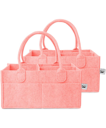 Mr. Pen- Baby Diaper Caddy Organizer, 2 Pack, Pink, Baby Caddy Organizer with Handle, Compact Size, Collapsible & Portable