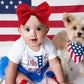 Lanmerry 4Th Of July Newborn Hair Accessories: Toddler Bows, Infant Cheer Bows, Head Wraps, Red Headband - Gifts For Baby Girls