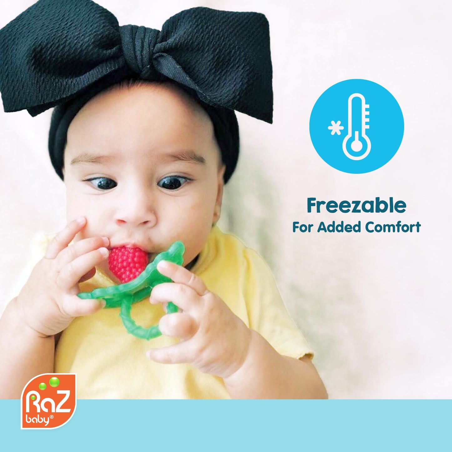 RaZbaby 2-Pack Silicone Berrybumps Baby Teething Toys - BPA Free, Hands Free Design, Teething Relief