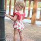 Shalofer Baby Girl First Birthday Outfit 1St Birthday Berry Summer Bodysuit With Fruit Headband(Red,6-12 Months)