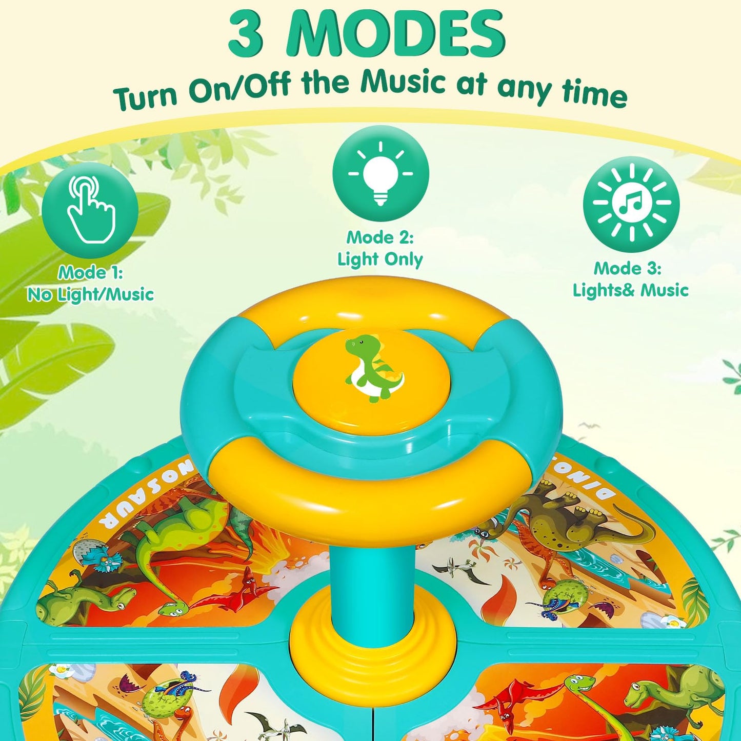 Sumapner Dinosaur Sit And Spin Toys For Toddlers 1 2 3 4 5 6 Years Old, Bigger Size, Christmas Birthday Gift For Kids Boys Girls