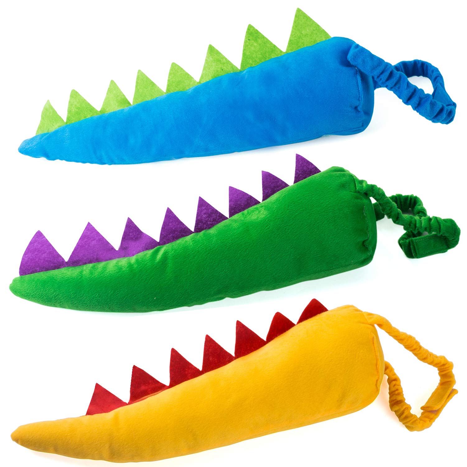 Tigerdoe Dragon Tails - Dinosaur Costume - Dragon Tail Theme Party - Dress Up - Animal Tails (Blue, Green & Yellow Tail)