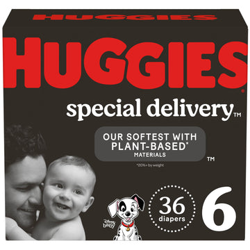 Huggies Special Delivery Hypoallergenic Baby Diapers Size 6 (35+ Lbs), 36 Ct, Fragrance Free, Safe For Sensitive Skin
