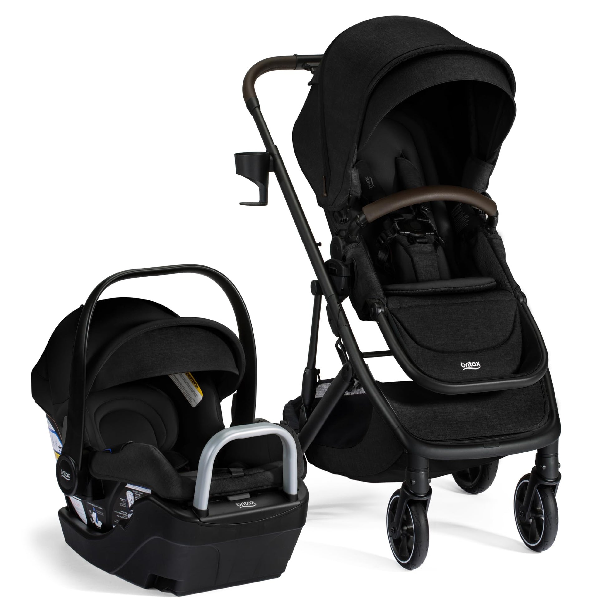 Britax Prism Full-Size Travel System, Infant Car Seat Stroller Combo with Alpine Base; Baby & Toddler Stroller with One-Hand Fol