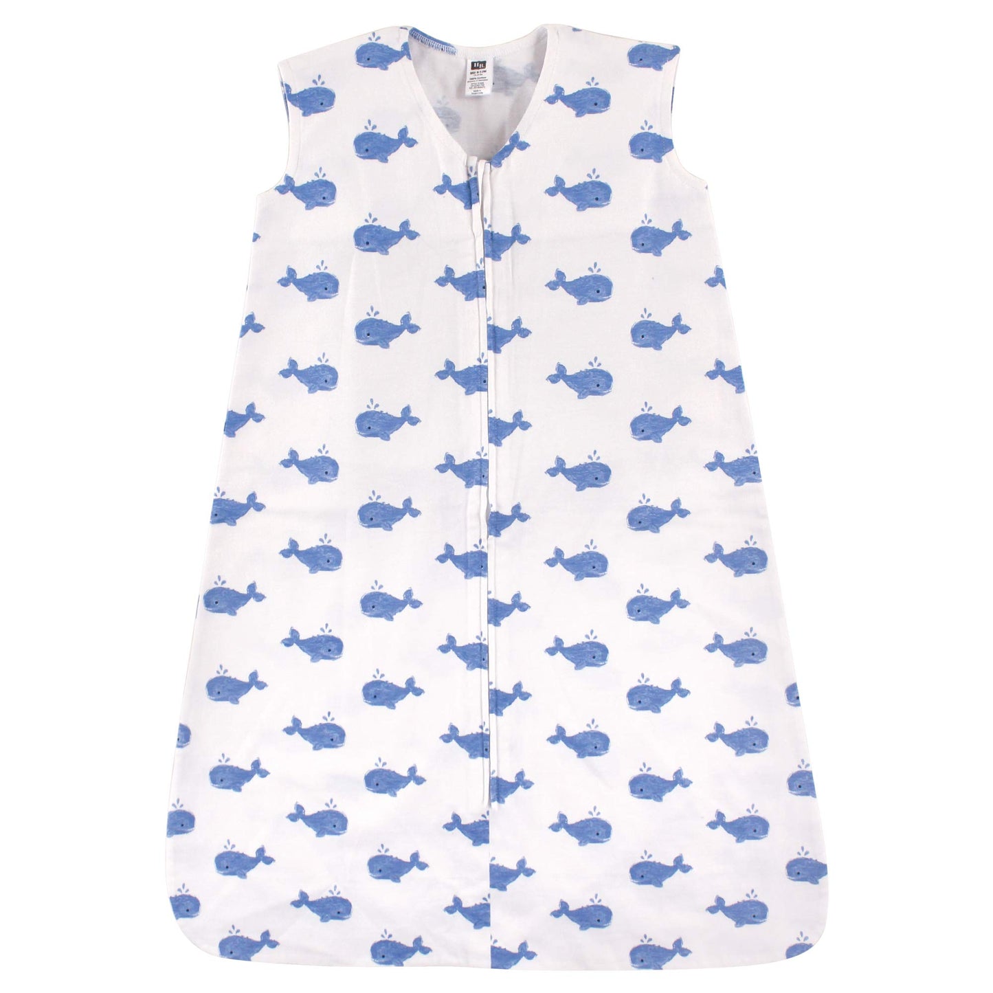 Hudson Baby Unisex Baby Cotton Sleeveless Wearable Sleeping Bag, Sack, Blanket, Whale, 0-6 Months