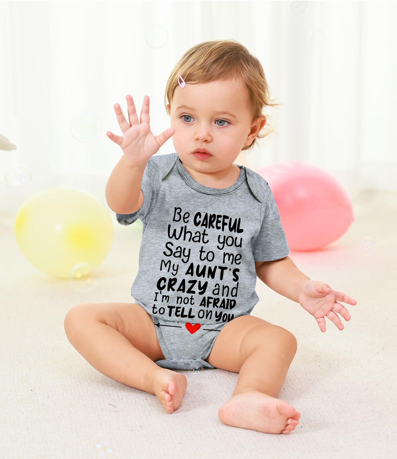 Unicomidea 6-9 Months Toddler Rompers Baby Short Sleeve Infant Outfit Girls Bodysuit Letter Outfit Of Be Careful What You Say,Fu