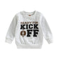 Mozikqin Toddler Baby Boy Girl Football Sweatshirt Long Sleeve Pullover Sweater Tops Thanksgiving Outfit Fall Clothes (Ready For