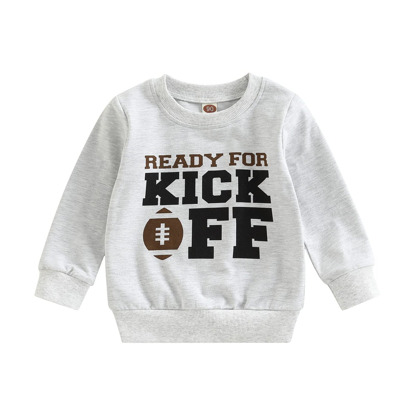 Mozikqin Toddler Baby Boy Girl Football Sweatshirt Long Sleeve Pullover Sweater Tops Thanksgiving Outfit Fall Clothes (Ready For