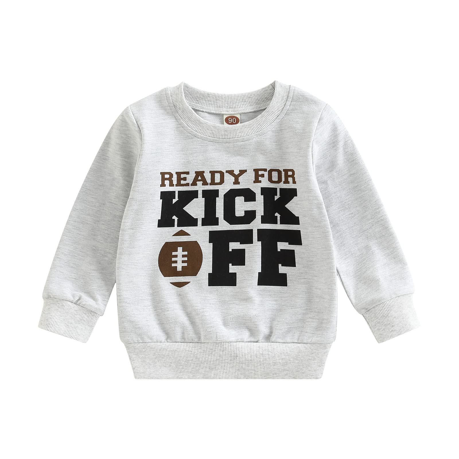 Mozikqin Toddler Baby Boy Girl Football Sweatshirt Long Sleeve Pullover Sweater Tops Thanksgiving Outfit Fall Clothes (Ready For