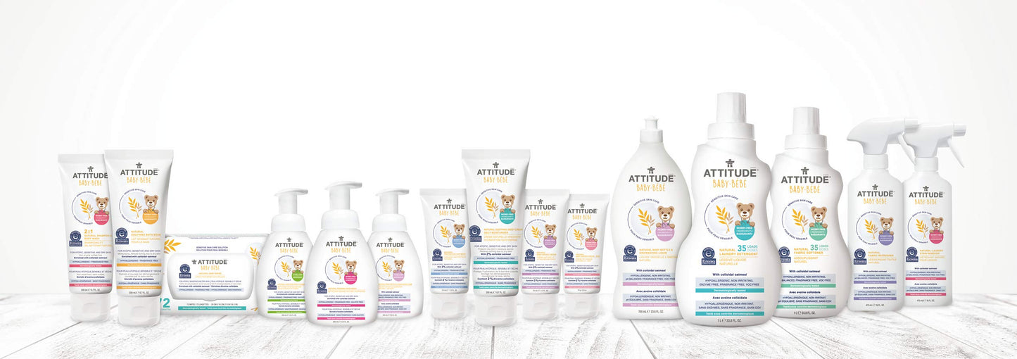 Attitude Oatmeal Sensitive Natural Baby Care Wipes, Vegan And Cruelty-Free, Unscented, 72 Wipes