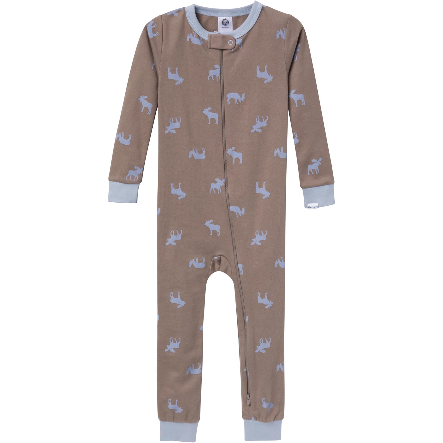 Gerber Baby-Girls 3-Pack Snug Fit Footless One-Piece Cotton Pajamas, Moose & Trees, 3-6 Months