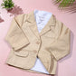 Taojian Baby Boy Gentleman 3 Pieces Shirt Jacket Jeans Set Toddler Pants Clothing (1-2T, Khaki)