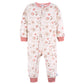 Gerber Baby Girl'S Flame Resistant Fleece Footless Pajamas 3-Pack, Pink Deer