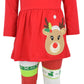 Unique Baby Girls 3 Piece Christmas Reindeer Legging Set Outfit (5 Years, Red)