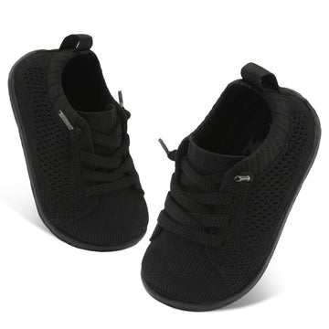 FEETCITY Baby Walking Shoes Boys Girls Slip On Shoes Lightweight Breathable Infant Sock Shoe Barefoot Flexible Black