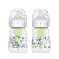 Dr Brownas Natural Flowa Anti-Colic Options+A Wide-Neck Baby Bottle Designer Edition Bottles, Jungle Decos, 5 Oz150 Ml, Level 1