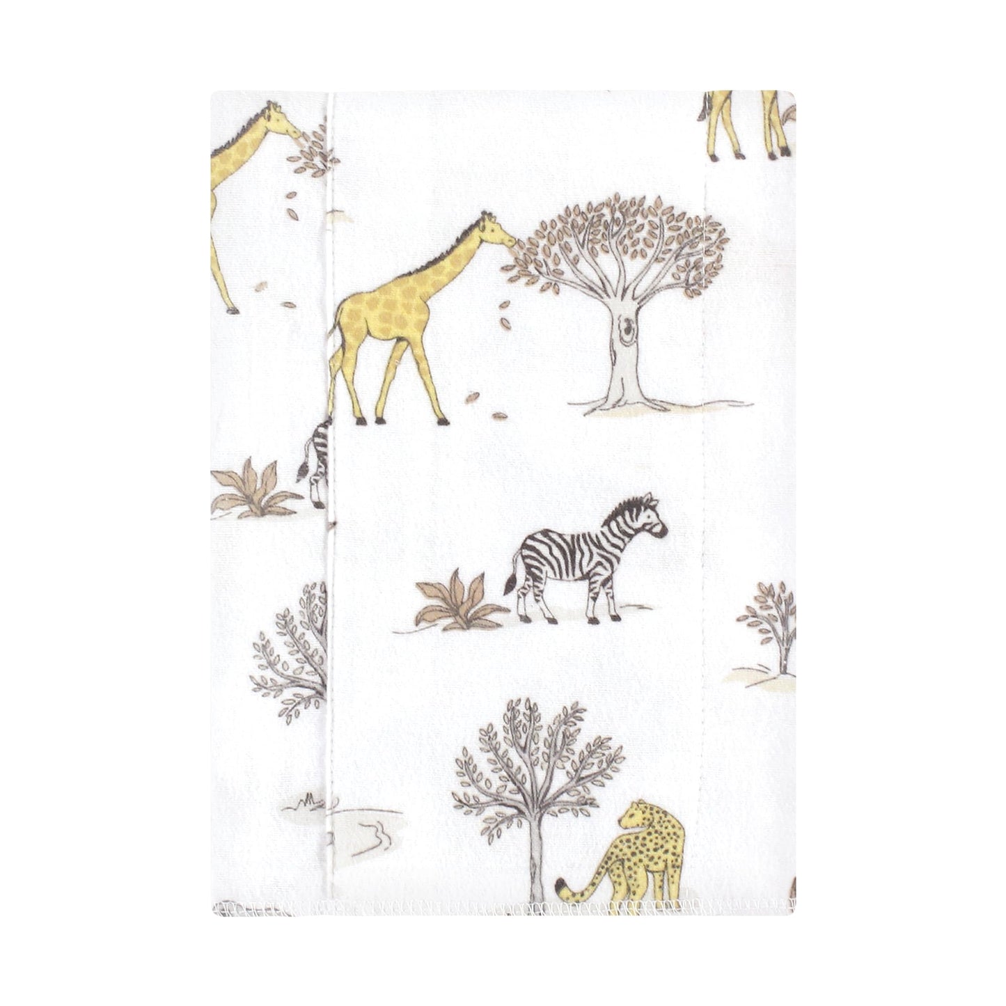 Hudson Baby Unisex Baby Cotton Flannel Burp Cloths 4-Pack, Neutral Safari World, One Size