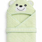 Hi mom Baby Hooded Towel, Blue, Bear Design, Soft Bath Wrap for Newborns and Infants (Green)