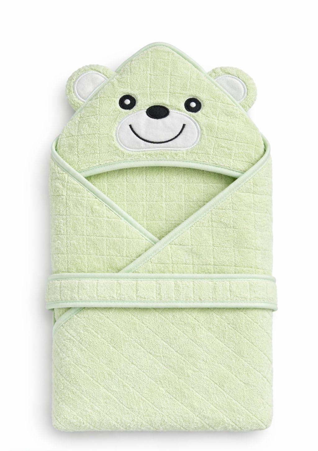 Hi mom Baby Hooded Towel, Blue, Bear Design, Soft Bath Wrap for Newborns and Infants (Green)