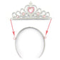 Kuzhi Frozen Crown Tiara And Wand Set - Silver Heart Jewel (Light Pink)
