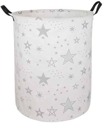 Acmuuni 19.7' Round Canvas Large Clothes Basket Laundry Hamper With Handles,Waterproof Cotton Storage Organizer Perfect For Kid
