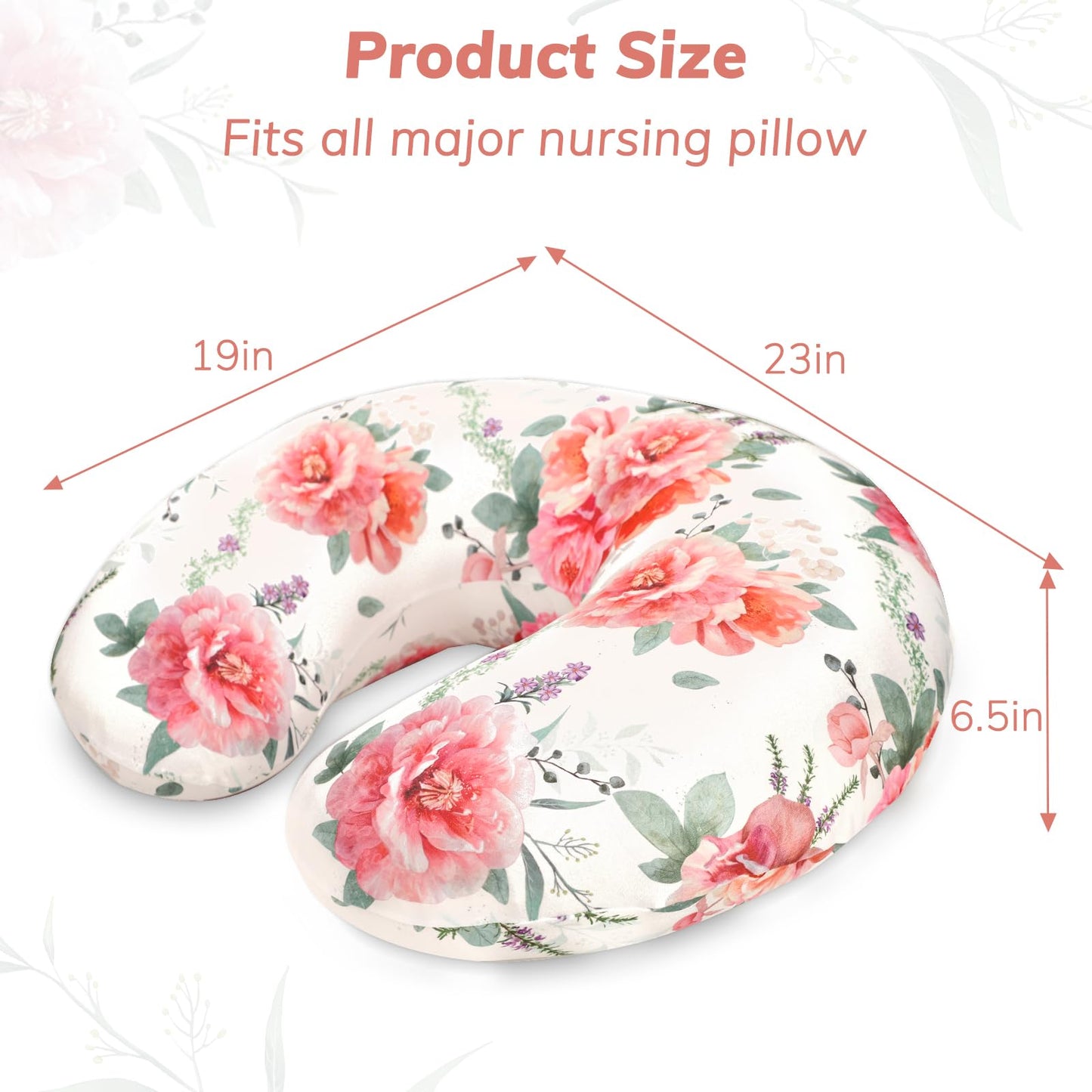 Pea Pod Nursing Pillow Cover Soft & Stretchy Removable Slipcover For Breastfeeding Pillows, Comfortable Nursing Pillow Case For