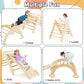 Olakids Climbing Toys For Toddlers, 5 In 1 Kids Wooden Montessori Triangle Set Climber Toy With Ramp Ladder Arch Slide For Playg