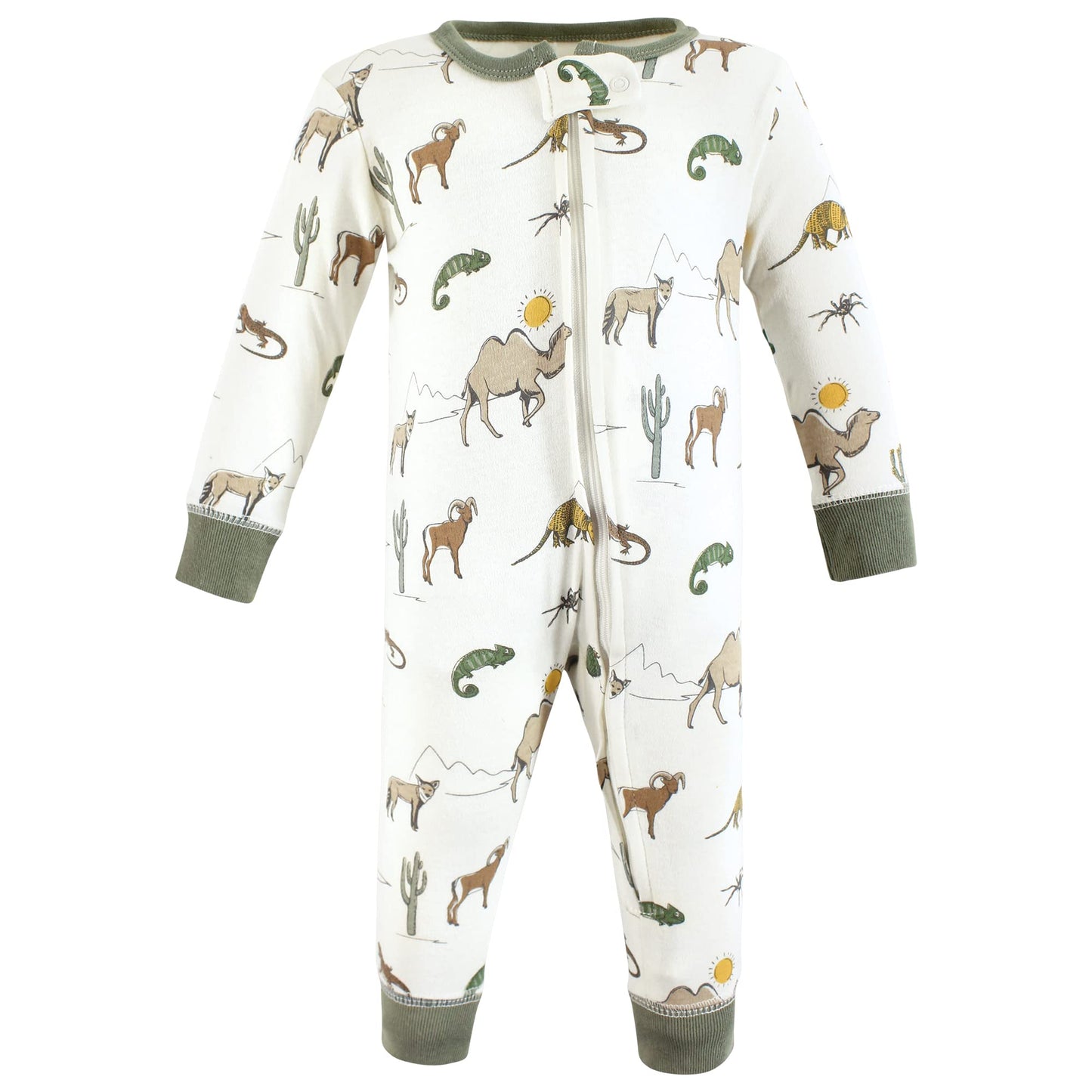 Hudson Baby Unisex Baby Cotton Sleep And Play, Desert Animals, 3-6 Months