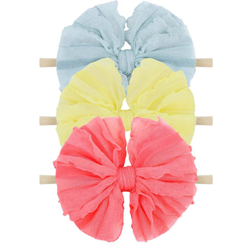Lanmerry Baby Girls Soft Knot Headbands With Hair Bows Newborn Toddler Hairbands Infant Toddlers Kids Hair Accessories Blue Wate