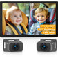 Baby Car Camera For 2 Kids - 7-Inch Split-Screen Monitor, Dual Hd 1080P Cameras, Night Vision, 360 Rotatable, Easy Install Backs