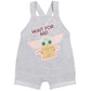 Star Wars The Child Newborn Baby Girls French Terry Snap Short Overalls T-Shirt & Headband 3 Pcs Set Light Gray 3-6 Months