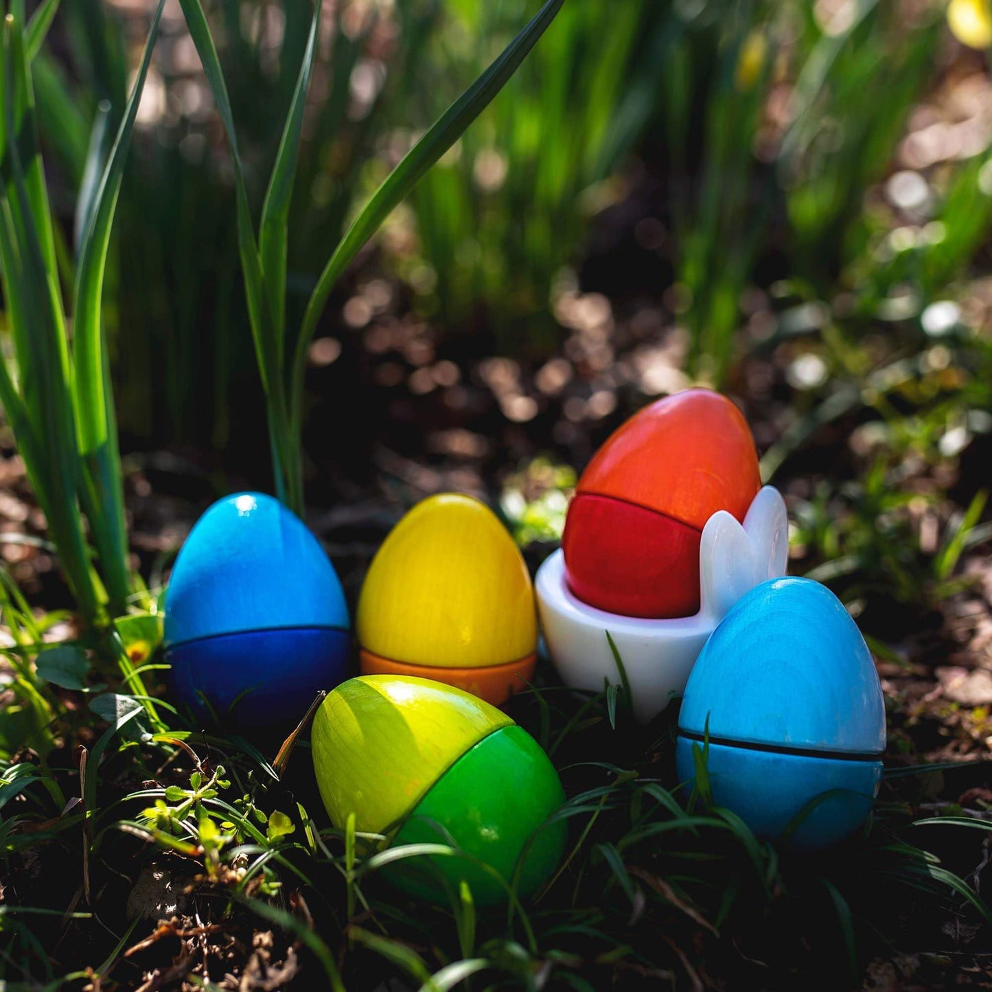 HABA Musical Eggs - 5 Wooden Eggs with Acoustic Sounds (Made in Germany)