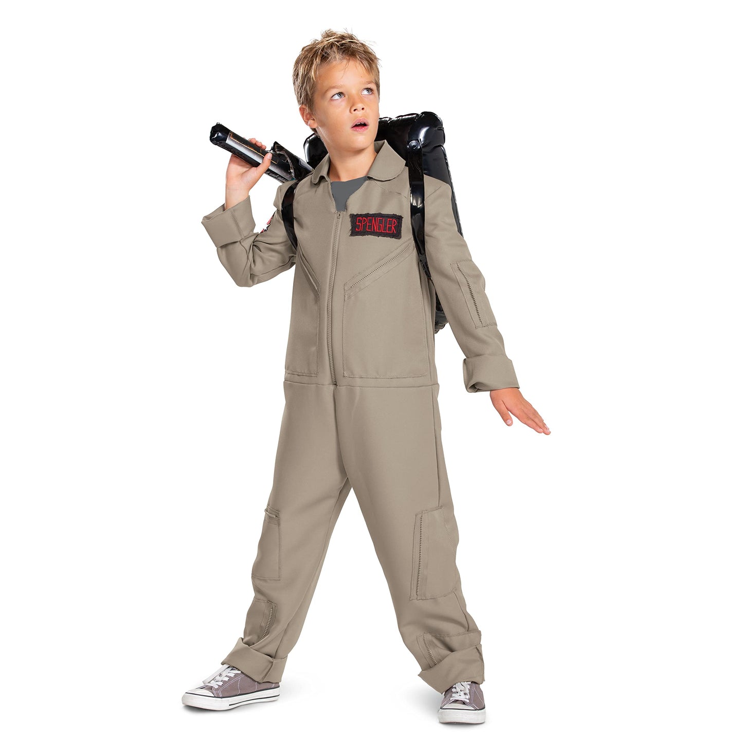 Ghostbusters Costumes For Kids, Deluxe Official Ghostbusters Afterlife Movie Costume Jumpsuit With Inflatable Proton Pack, Kids