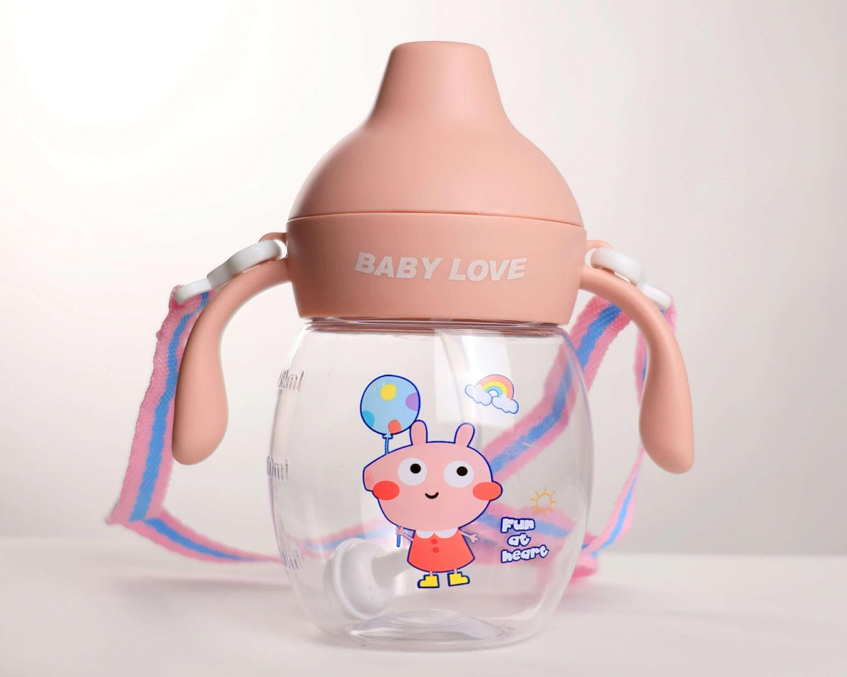 Baby Love Sippy Cup with Handles and Straw, Pink,pack of 1