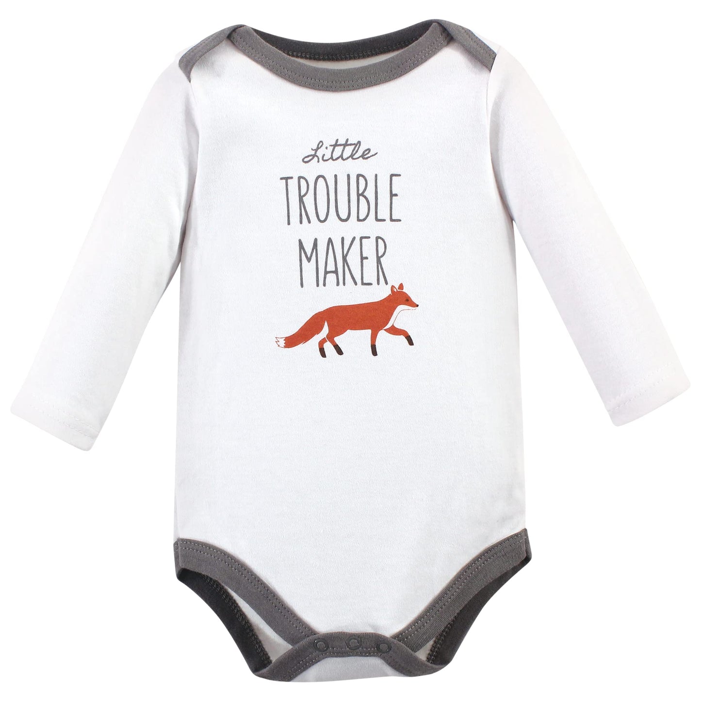 Hudson Baby Unisex Baby Cotton Long-Sleeve Bodysuits, Little Fox, 6-9 Months