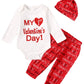 Detigee Baby Boy First Valentines Day Outfit Newborn My 1St Valentines Day Clothes Boy Valentines Day Outfit (Red,0-3 Months)