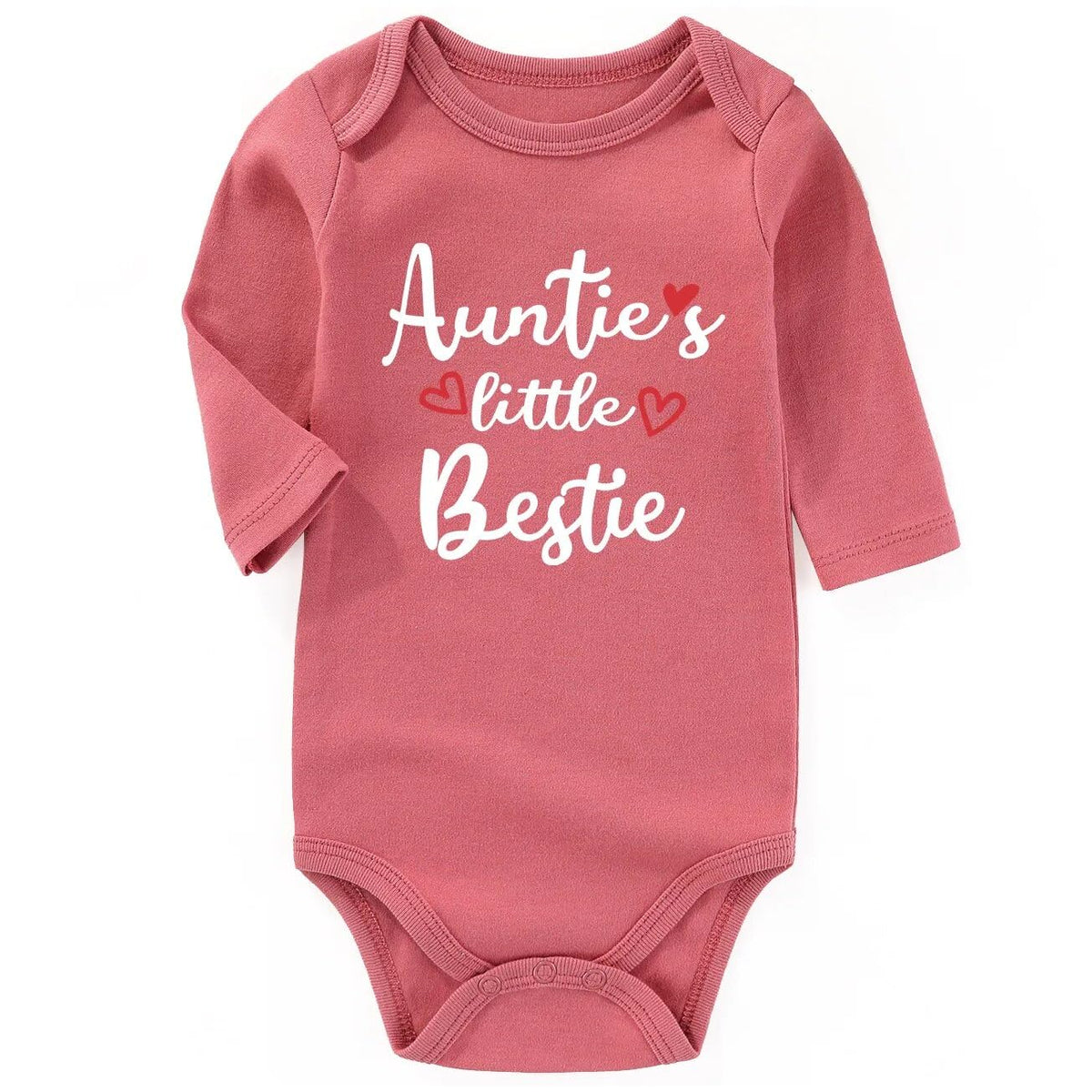 Aizffzy Aunties Bestie Baby Clothes Aunt Newborn Romper Girl Outfits Boy Bodysuits, Long Aunt Bestie Mauve, 36 Months