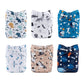 babygoal Reusable Cloth Diapers 6 Pack+6pcs Rayon from Bamboo Inserts+Wet Bag, One Size Adjustable Washable Pocket Nappy Covers
