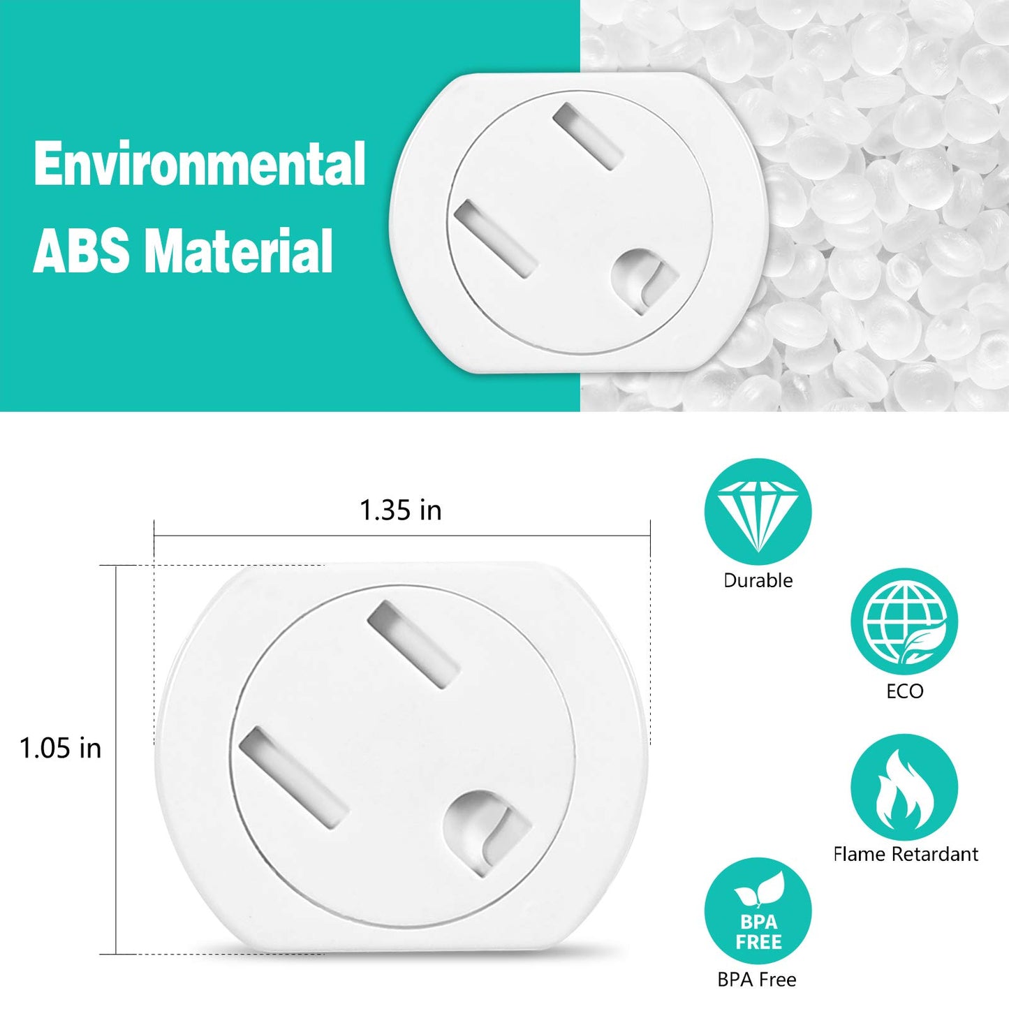 Outlet Covers (18 Pack) Outlet Plug Covers Self-Closing Design Swivel Child Proof Outlet Covers Durable Abs Plastic 3-Prong Elec