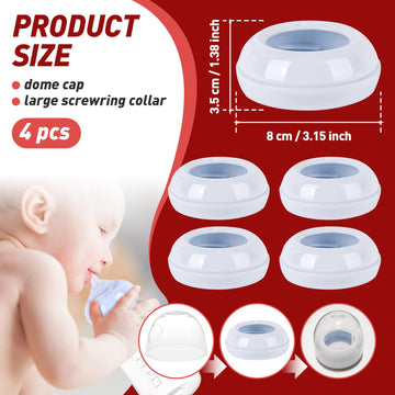 4-Pack Baby Bottle Rings For Philips Avent Natural Bottles, Baby Bottle Replacement Screw Ring Collars, Baby Bottle Nipple Rings