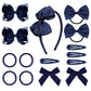 Deeka Navy Blue Hair Accessories Set - 15 Pieces Uniform Hair Bows, Hair Clips, Headband, Hair Ties For Little Girls - Navy Blue