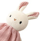 CUDDLE CORNER Organic Cotton Stuffed Animal Rattle Baby Toys, Plush Bunny Cuddle Cloth and Hand Grip Ring Rattles Plush Toy Set
